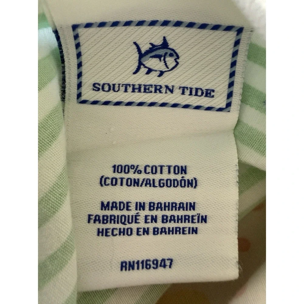 Southern Tide Kiawah Floral Pillow Shams (2) Reversible Pink Green Stripe Ruffle